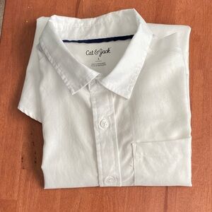Cat & Jack Men's Crisp White Button Down Shirt